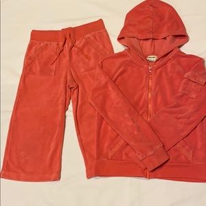 Cherokee Coral Terry hooded set